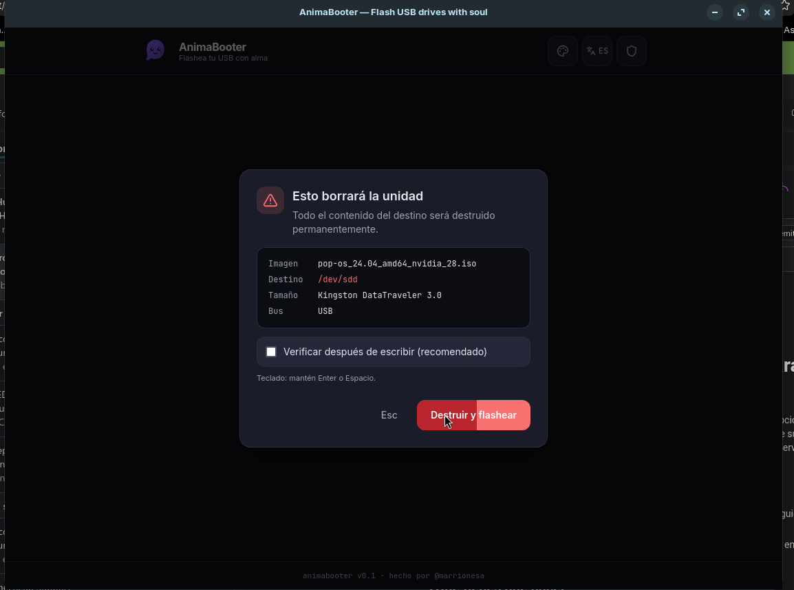 Step 3 — destruction confirmation